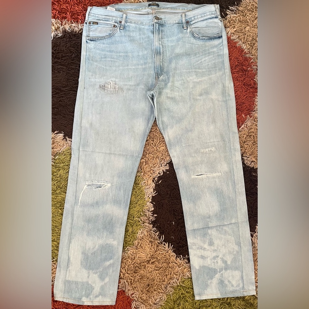 Polo by Ralph Lauren Men's Light Blue Slim Straight Jeans 44x36
